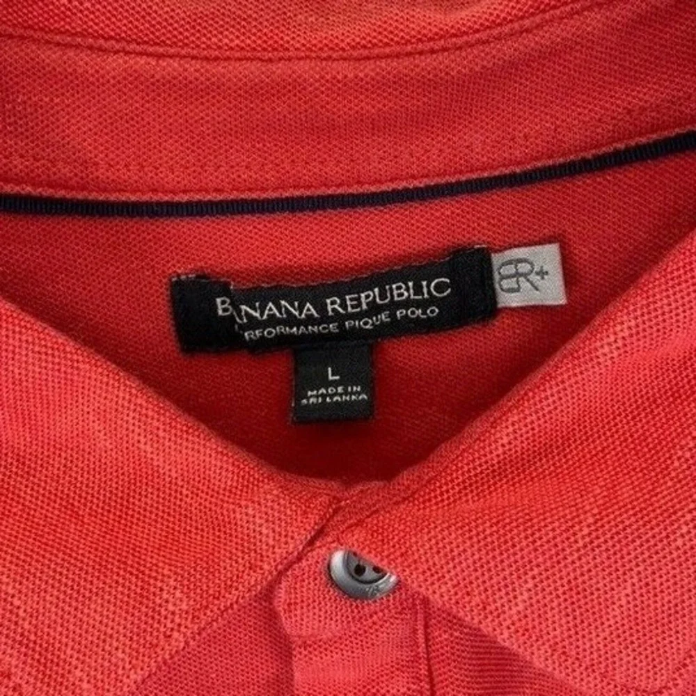 Banana Republic Performance Pique Polo Shirt Men's Size Large Red Casual Golf